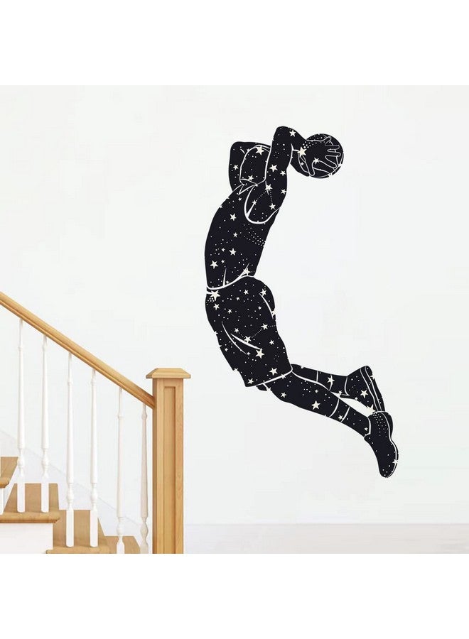 WOYINIS Removable Basketball Dunk Wall Decals, Sports Player Silhouette Stickers, Peel & Stick Decor for Teens Boys Room, Living Room, Classroom, Playroom Decoration - Image 4