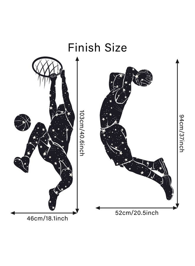 WOYINIS Removable Basketball Dunk Wall Decals, Sports Player Silhouette Stickers, Peel & Stick Decor for Teens Boys Room, Living Room, Classroom, Playroom Decoration - Image 3