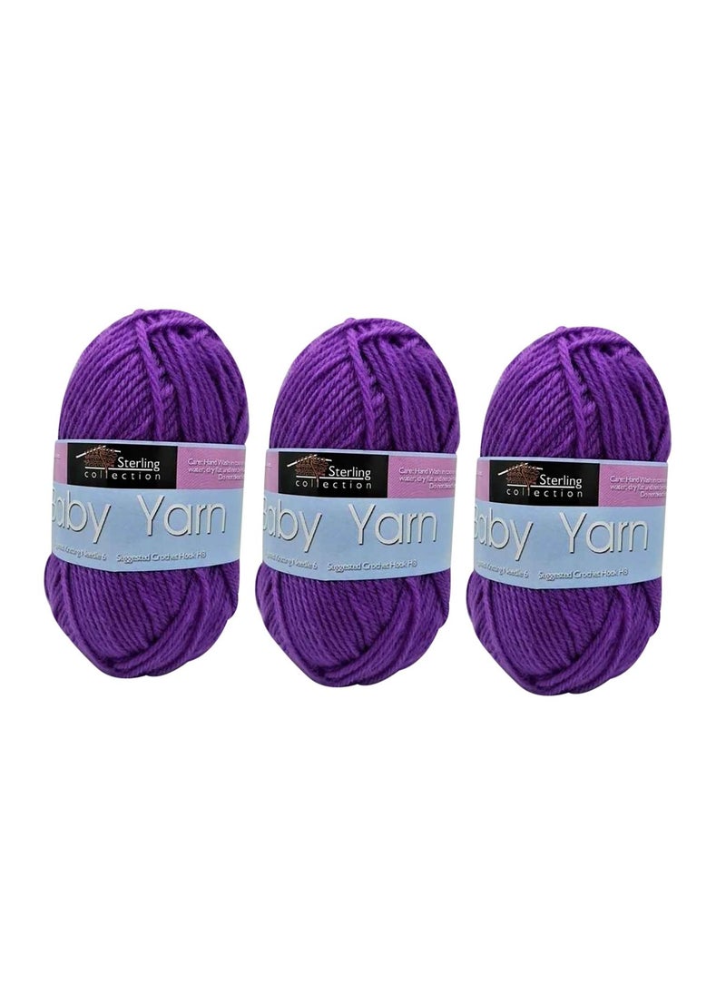 Sterling - 3-Piece Knitting Yarn Violet - Image 1
