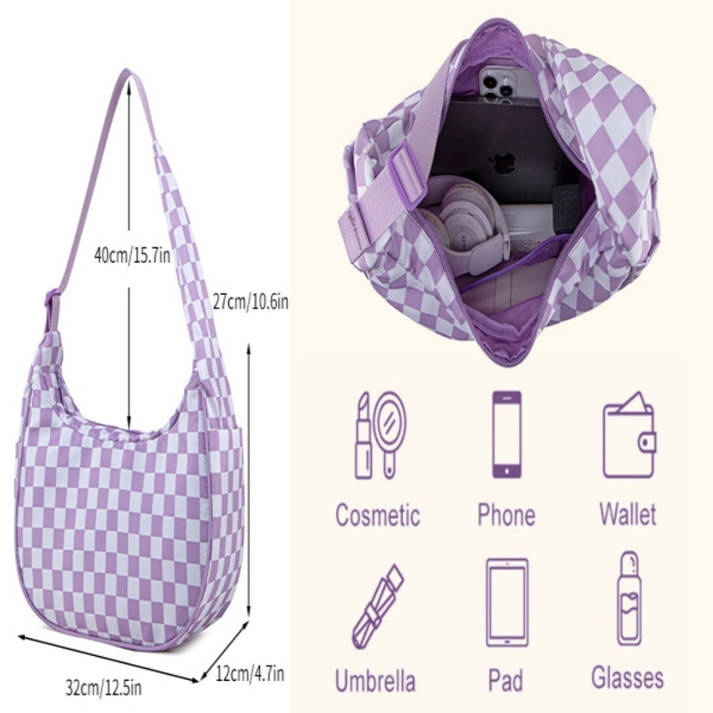Women's Hobo Bag with Adjustable Strap, Large Capacity, Oxford Fabric - Image 4