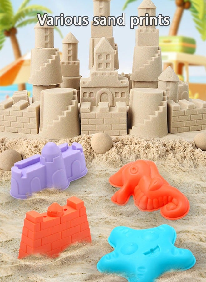 30 Piece Collapsible Beach Toys Set for Kids Toddlers Girls, Collapsible Sand Bucket and Shovels Set with Sand Molds,  Travel Sand Toys for Beach, Sandbox Toys for Toddlers Kids Age 3-10 - Image 5