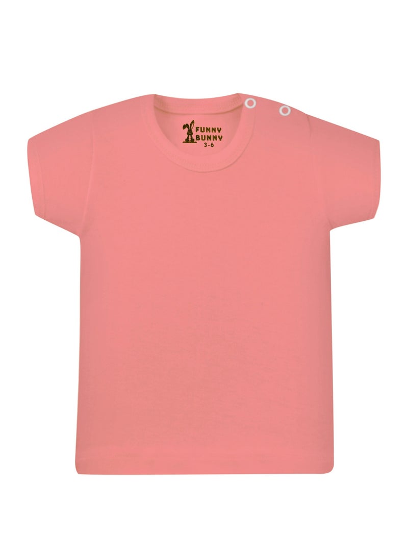 Funny Bunny - Pack Of 2 Plain Color Half Sleeve Undershirt For Baby Girl - Image 1