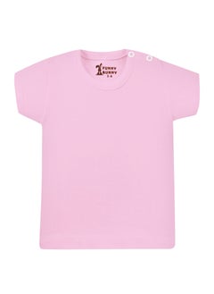 Funny Bunny Pack Of 2 Plain Color Half Sleeve Undershirt For Baby Girl  - Image 3