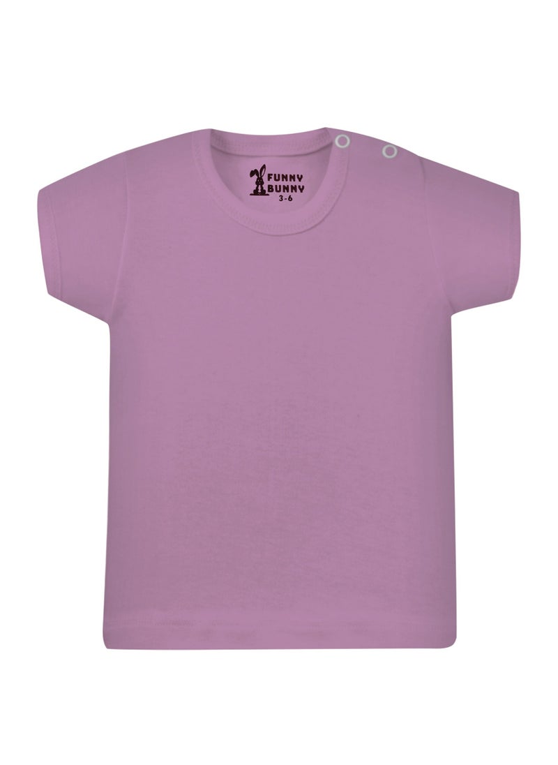 Funny Bunny - Pack Of 2 Plain Color Half Sleeve Undershirt For Baby Girl - Image 1