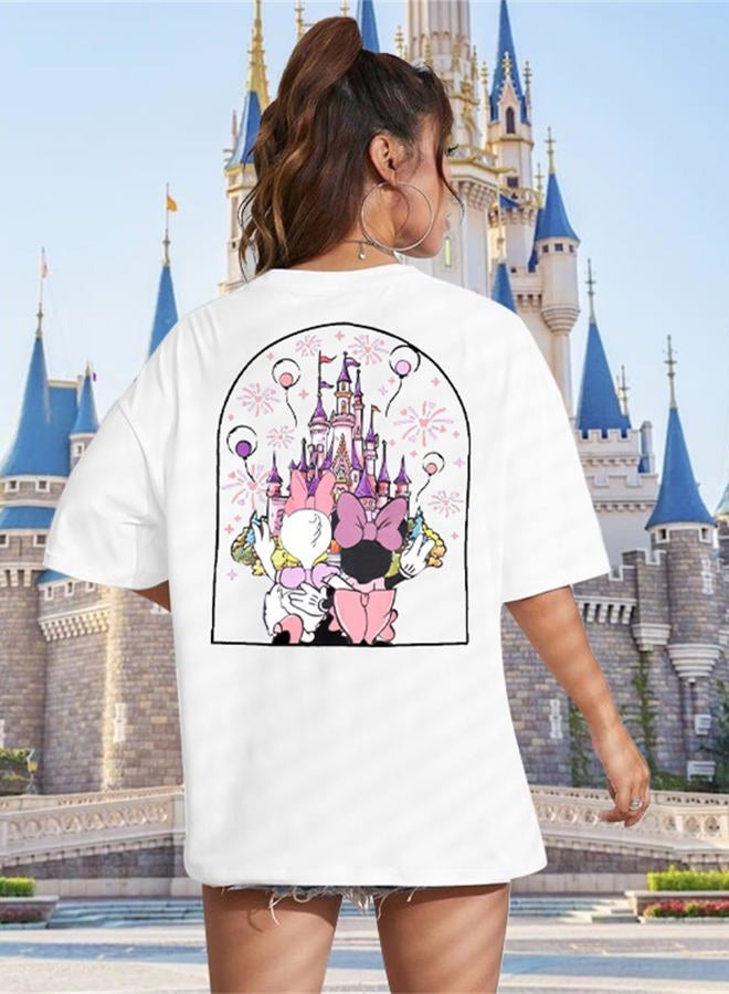 VILOVE Magic Kingdom Shirt Women Girls Just Wanna Have Fun Shirt Girls Trip T-Shirt Cute Magical Tee Summer Vacation Tops, White, M - Image 4