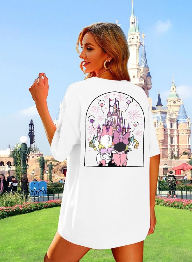 VILOVE Magic Kingdom Shirt Women Girls Just Wanna Have Fun Shirt Girls Trip T-Shirt Cute Magical Tee Summer Vacation Tops, White, M - Image 5