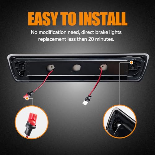 Cxdar Third 3rd Brake Light, LED High Mount Stop Light for 2009-2014 Ford F150, 10-14 Lincoln Mark LT, Rear Center Cab Roof Tail Cargo Lamp, DOES NOT FIT SVT Raptor & Models with Hill Descent Control - Image 4
