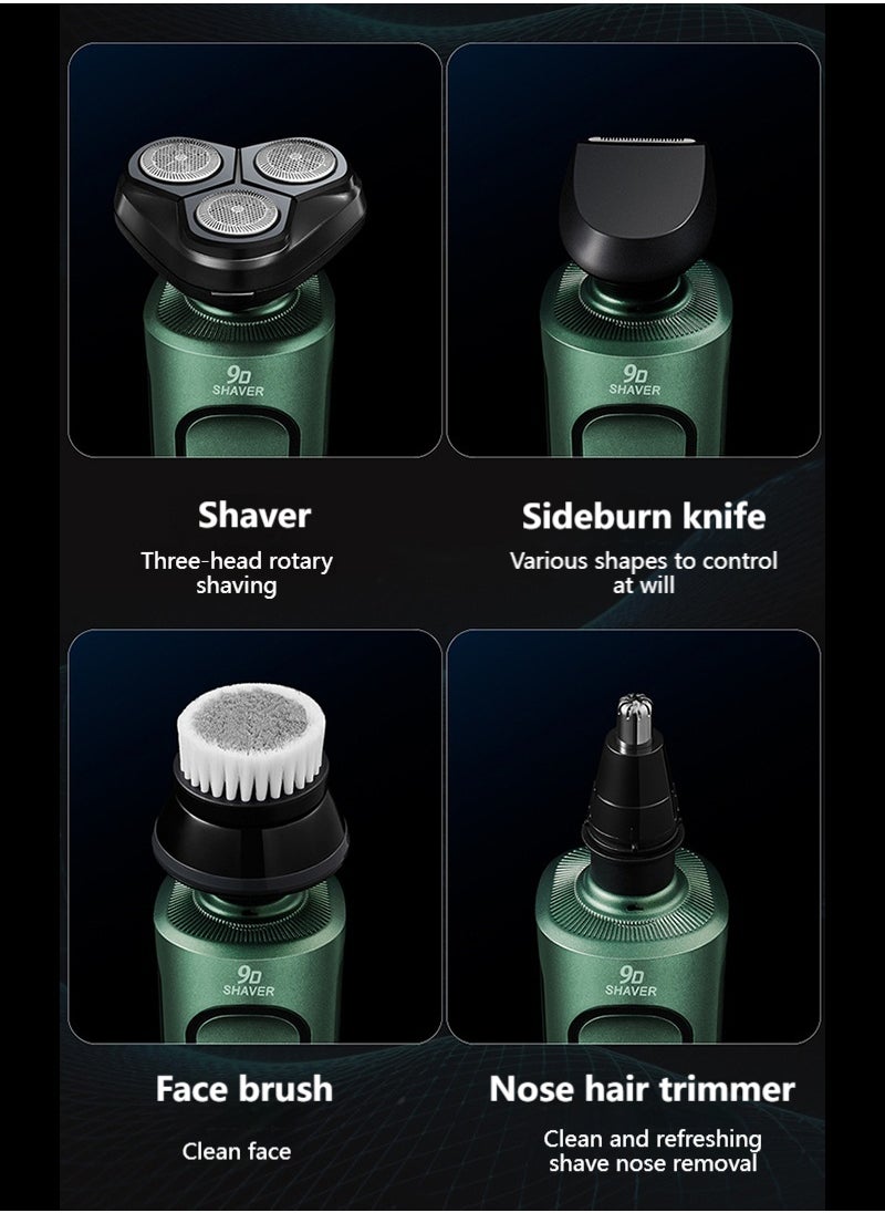 Electric Shaver for Men, Rechargeable Electric Razors 4 in 1 Trimmer Kit for Wet & Dry Shaving, 1 Hour Fast Charging