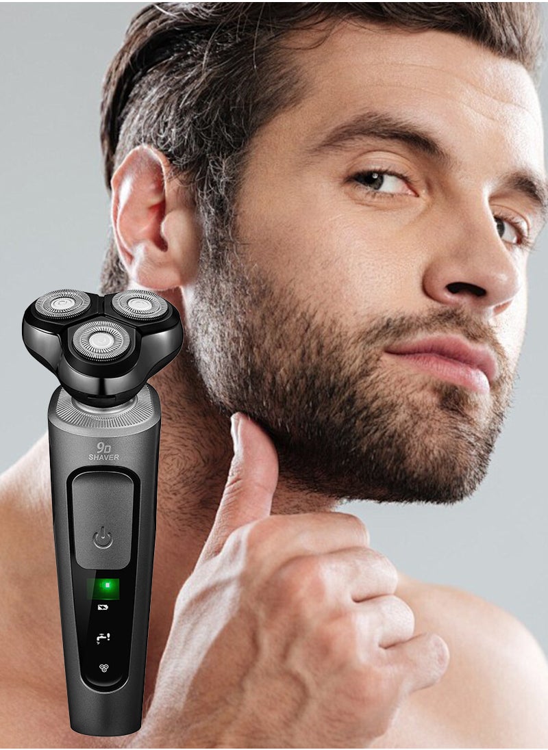Electric Shaver for Men, Rechargeable Electric Razors 4 in 1 Trimmer Kit for Wet & Dry Shaving, 1 Hour Fast Charging