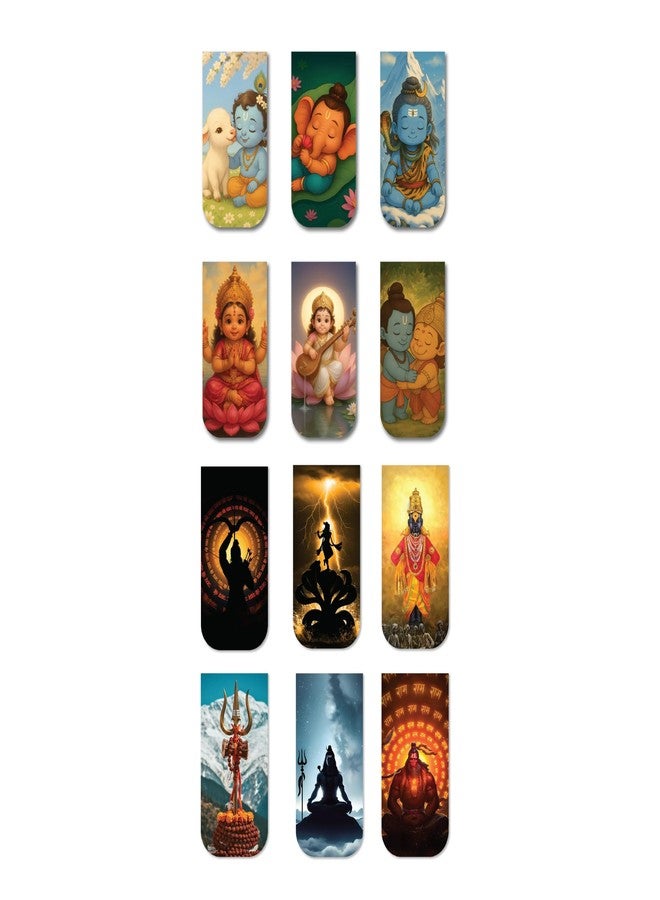 OneOclock Sanatani Magnetic Bookmarks, Cute Magnetic Bookmarks, Bookmarks for Book Readers, Gifts for Book Lovers | Bookmarks for Books | Gift for Readers (Set of 12) - Image 1