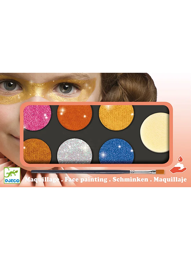 DJECO Metallic Face Paints - 6 Colours Palette