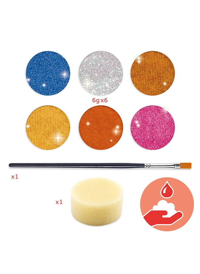 DJECO Metallic Face Paints - 6 Colours Palette