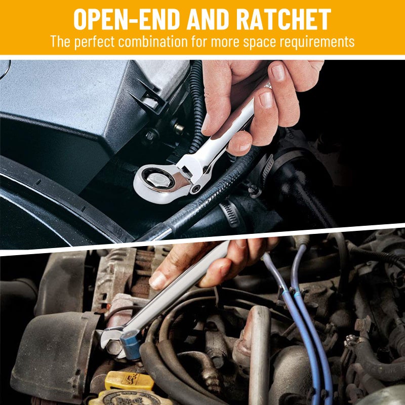 Pilida 8mm Ratcheting Wrench Flex Head: 12Pt Ratchet Combination Wrench Chrome Vanadium Steel Metric - Image 5