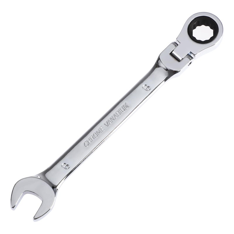 Pilida 8mm Ratcheting Wrench Flex Head: 12Pt Ratchet Combination Wrench Chrome Vanadium Steel Metric - Image 1