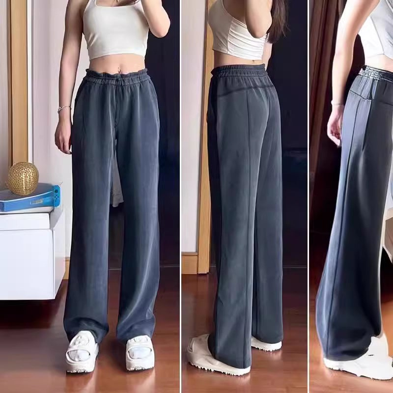 Lulu Same Yoga Wide Leg Pants SoftstremI Pants Sports Casual Pants Womens Loose Straight Leg Length Albumin  - Image 5