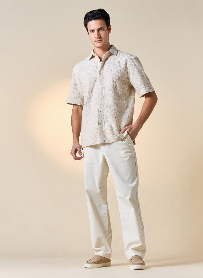 ايكونيك قميص أيقوني مطرز بأكمام قصيرة وإغلاق بأزرار - Image 2