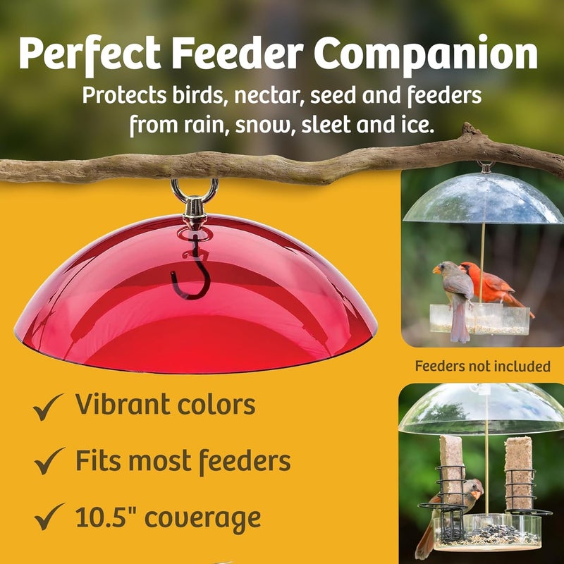 Birds Choice 10" Hanging Bird Feeder Protective Dome Cover, Orange - Compatible with Nectar or Tube Feeders, Made to Withstand Harsh Weather Conditions - Image 4