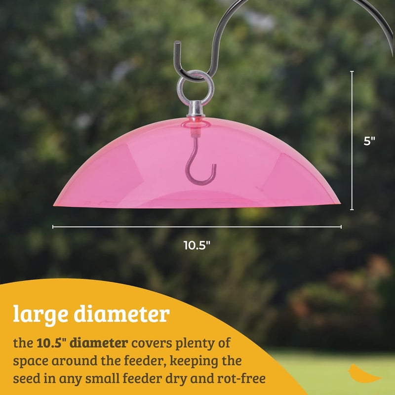 Birds Choice 10" Hanging Bird Feeder Protective Dome Cover, Orange - Compatible with Nectar or Tube Feeders, Made to Withstand Harsh Weather Conditions - Image 3