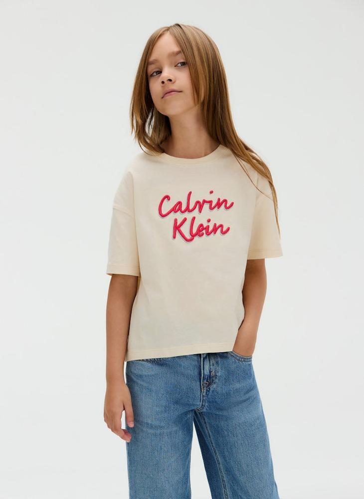 كالفن كلاين جينز تيشيرت لوجو بوكس للأطفال - Image 1