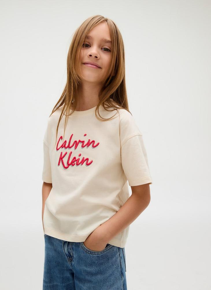 كالفن كلاين جينز تيشيرت لوجو بوكس للأطفال - Image 3