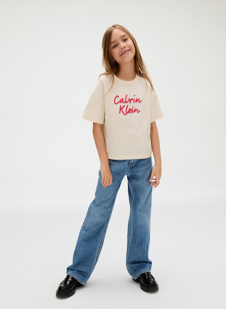 كالفن كلاين جينز تيشيرت لوجو بوكس للأطفال - Image 5
