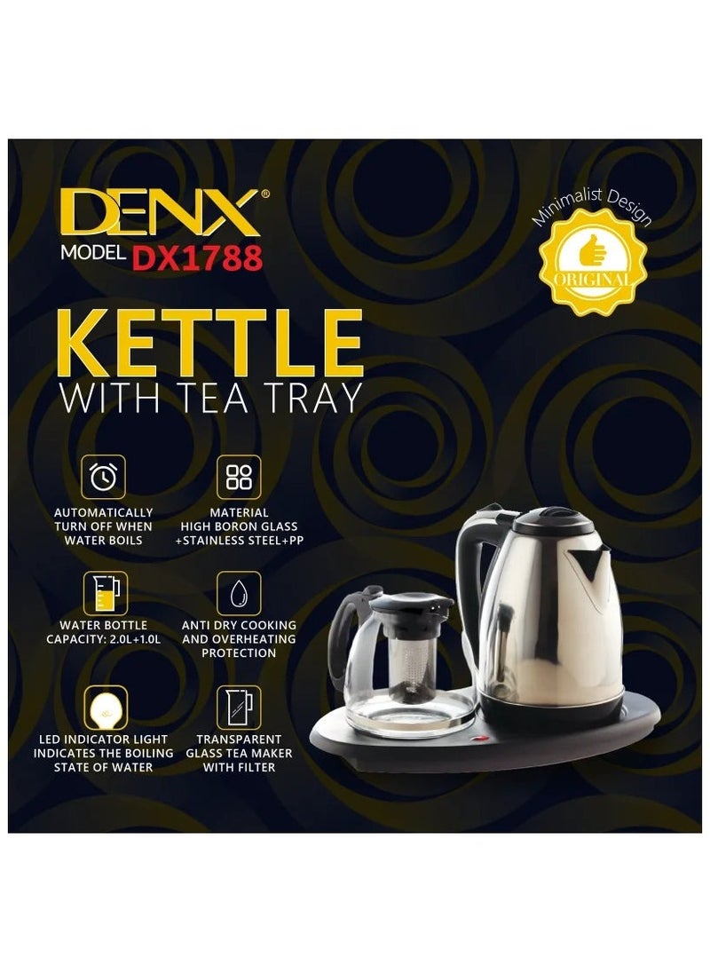 Denx Electric Kettle With Tea Tray & Automatic Shut-Off Feature - Image 2