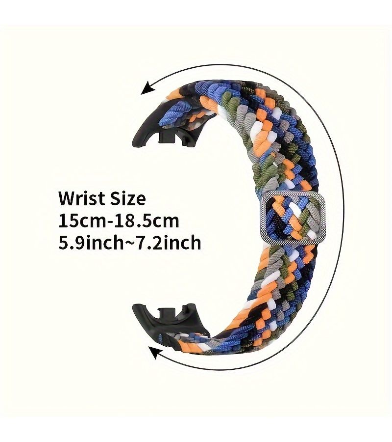 رباط قابل للتعديل من النايلون المطاطي بشكل حلقة مفردة لـ Mi Band 3 4 5 6 7، سوار متعدد الاستخدامات بلون مختلط 1 - Image 2