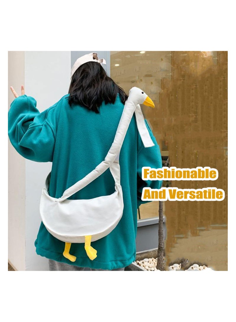 SYOSI Silly Goose Bag, Kawaii Duck Purse, Unisex Funny Goose Canvas Shoulder Bag, Funny Novelty Goose Bag, Adjustable Extra Long Cartoon Goose Crossbody Bag, Goose Animal Bag for Women Gift  - Image 3