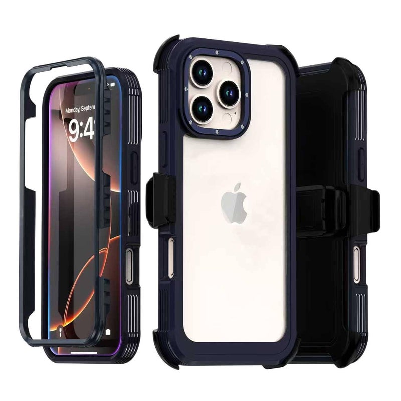 TPU Protective Case for iPhone 14 / 14 Plus / 14 Pro / 14 Pro Max with Drop Protection and Anti-Fingerprint plus Shockproof plus Kickstand plus Full Coverage in Blue - Image 1