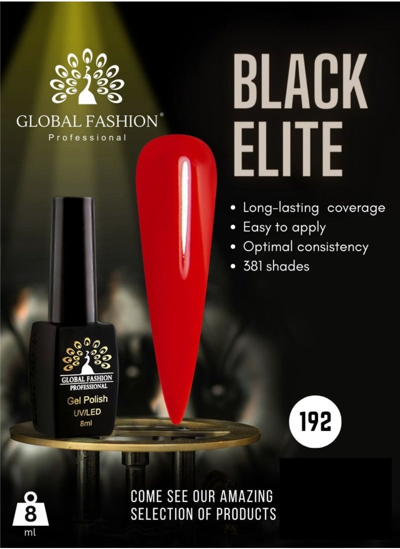 GLOBAL FASHION Global Fashion Black Elite Gel Polish | 132 Colors of Long-Lasting Elegance - 8ml | 192  - Image 2