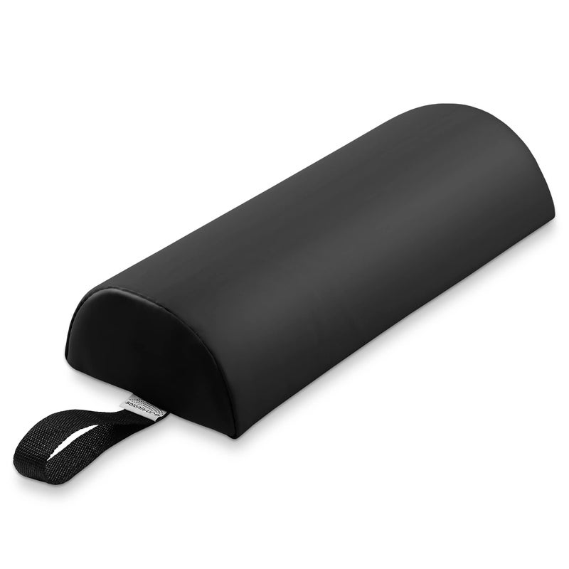 Saloniture Half Round Neck Massage Table Bolster Pillow Pad - 13 x 6 x 3 Inch - Black - Image 1