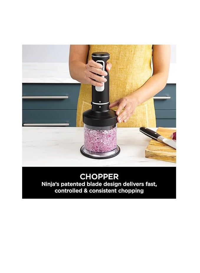 Ninja Foodi 3-In-1 HAnd Blender, HAnd Mixer & Chopper, Food Processor With 3 Attachments, 850W Powerbase, Immersion Blender, 5 MixIng Speeds, 2 BlendIng Speeds, 1.5m Cord CI100ME Silver/Black - Image 3