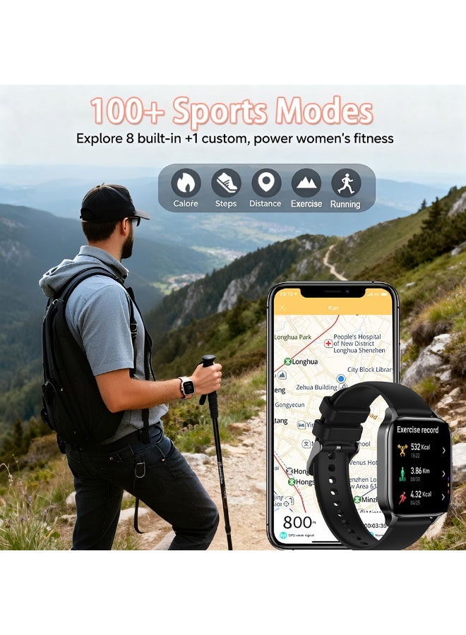 TDZDDYS ساعة ذكية خفيفة جدًا، متتبع اللياقة البدنية مع اتصال بلوتوث، شاشة HD 1.83 بوصة مقاومة للماء للرجال والنساء، متوافقة مع Android و iOS - Image 4