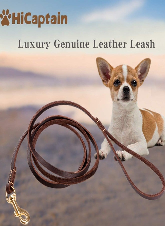 HiCaptain Genuine Thin Leather Dog Leash for Small Dogs, Leather Training Dog Leash for Medium Dogs, Puppy, Cats, Up to 15 lb, 1/5 Inch Wide - Image 1