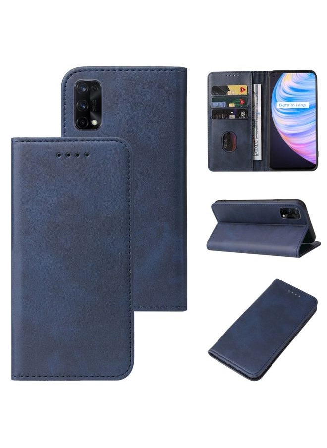 HuHa Case Cover For Realme Q2 Pro Magnetic Closure Leather Phone Case Blue 