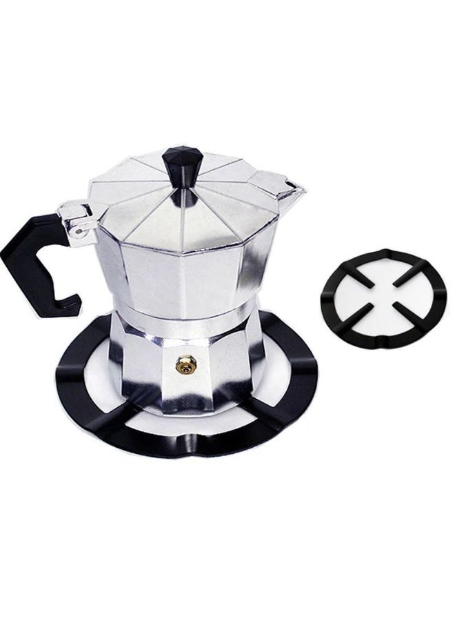 Ensure maximum safety and stability for your morning brew with this durable Gas Hob Coffee Pot Support Ring. Specially designed to reduce gas stove burner sizes, this heat-resistant metal rack stabilizes small espresso makers and Turkish coffee pots, preventing accidental spills or tilting while ensuring even heat distribution for a perfect cup every time. - Image 1