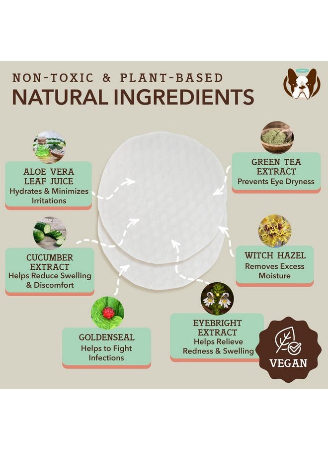  شركة Natural Dog - مناديل طبيعية لعيون الكلاب - 50 عبوة - مناديل مهدئة لعيون الكلاب بمكونات طبيعية غير مزعجة، الشاي الأخضر والذهب الذهبي، مناديل فعالة لإزالة بقع الدموع من عيون الكلاب ومناديل لإزالة الأوساخ من عيون الكلاب، نباتية - Image 1
