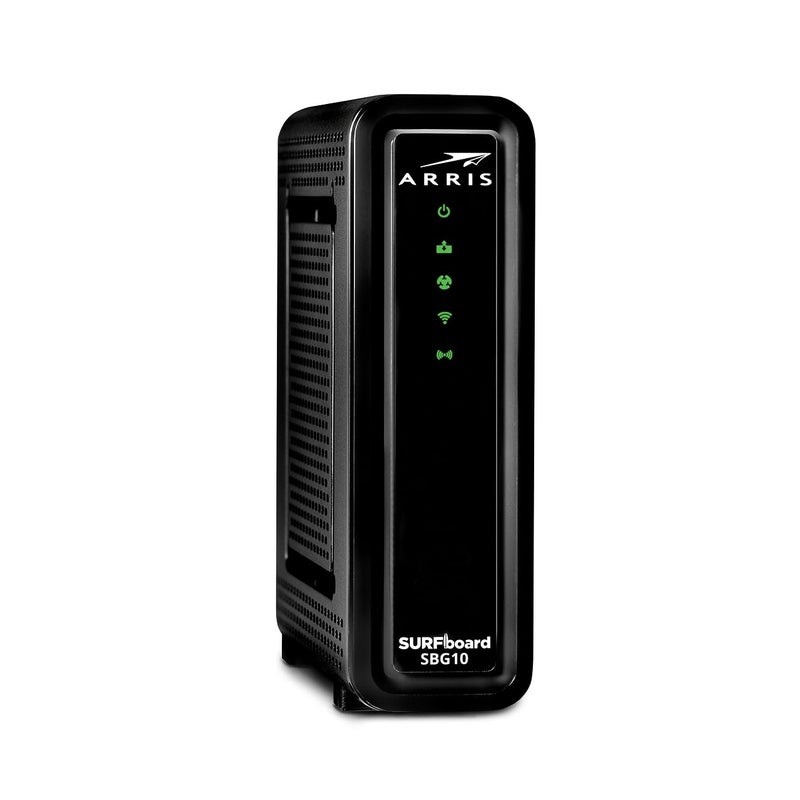 ARRIS مودم راوتر كابل ARRIS SBG10 كومبو DOCSIS 30 16 × 4 جيجابت AC1600 واي فاي لمزود خدمة Comcast Xfinity و Cox تحقق مع مزود الخدمة للتوافق غير متوافق مع Spectrum سرعات إنترنت قصوى 400 ميجابت في الثانية