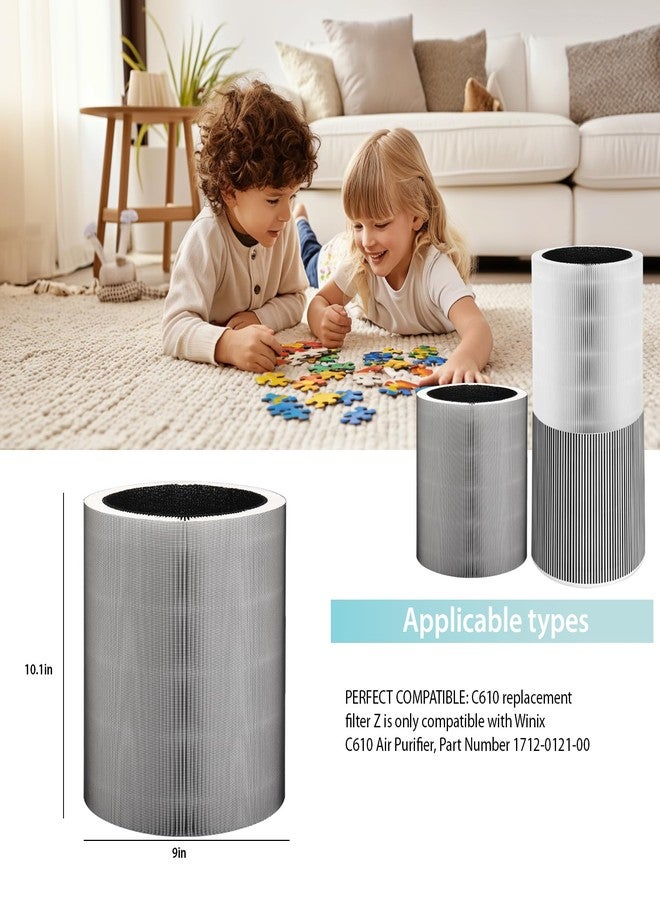 CAGSIG C610 Replacement Filter Compatible with Winx C610,3-in-1 HEPA Filter with Activated Carbon & Pre-Filter, 2 Pack Compatible with Winix C610 Air Purifier (Compares to Part # 1712-0121-00) - Image 2