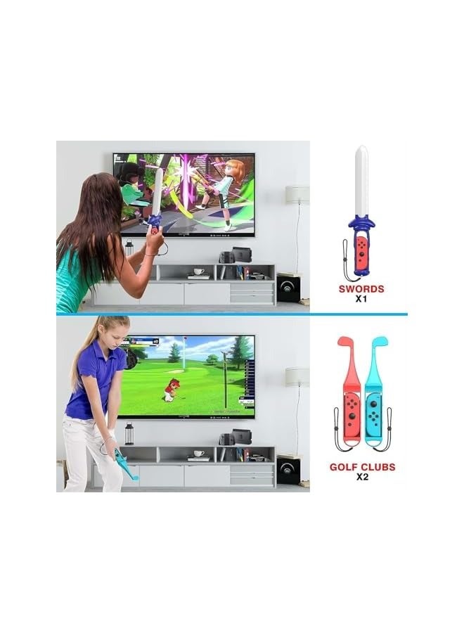 بروماس مجموعة ملحقات الألعاب الرياضية 18 في 1 لألعاب نينتندو سويتش، مجموعة ملحقات حزمة عائلية متوافقة مع ألعاب سويتش/سويتش OLED الرياضية - Image 5