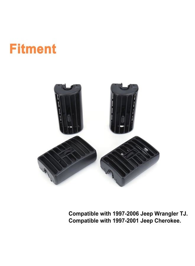 YOUYIEN Dashboard Air Duct Vent AC Heater Louver Outlet Grille (4PCS).Replaces Part # 5FS10LAZAB 5FS10DX9 5DP55TAZ 5DP54TAZ.Compatible with 1997-2006 Jeep Wrangler TJ 1997-2001 Cherokee - Image 3