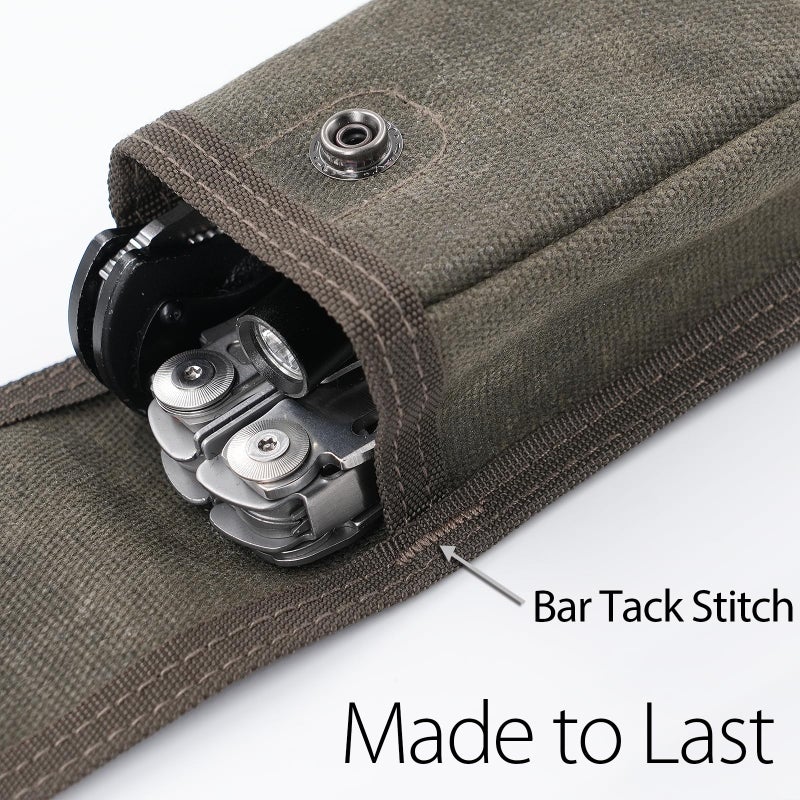 diodrio EDC Belt Pouch for Men Women, Small Utility Holster Pouch with Belt Loop for Hiking, Fishing, Camping, Snap Closure, Classic Waxed Canvas, Olive Small - Image 3