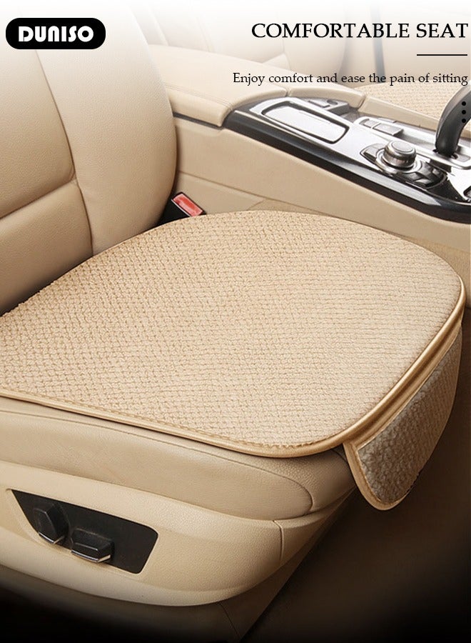2pcs Auto Warm plush Universal Four Seasons Front Car Seat Covers Luxury Include Front Car Seat Protector Compatible with 95% Vehicle Fit for Cars Truck SUV or Vans