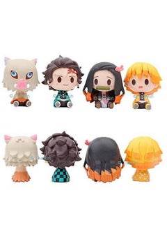 Trunkin Trunkin Demon Slayer Cute Miniature Chibi Figures Tanjiro Nezuko Kamado Zenitsu Agatsuma Inosuke Hashibira Mini Sitting Figurines Set of 4, Character  - Image 2