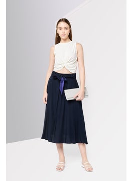 Harmont & Blaine Women Pleated A Line Skirt, Black  - Image 4