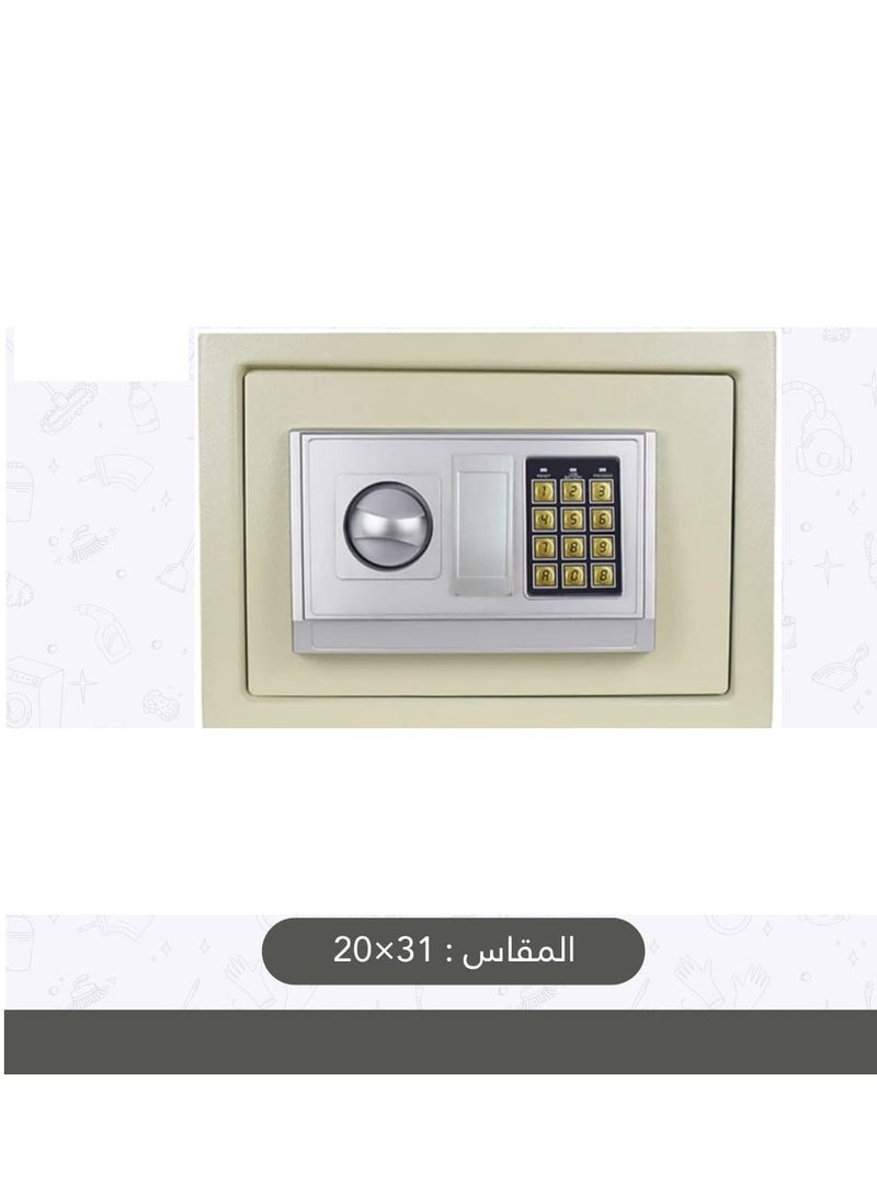 خزنة ابيض رقمية إلكترونية مع قفل لوحة مفاتيح إلكتروني ومفتاح  - Image 1