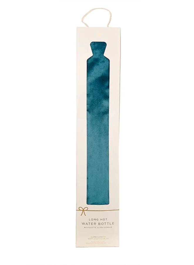 Long Hot Water Bottle - Teal Velvet 2L -
