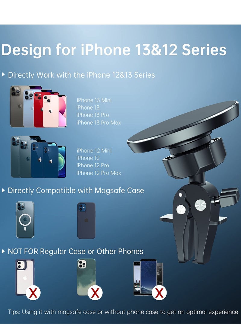 Excefore - Magnetic Car Mount Phone Holder - Mag Safe Air Vent Phone Mount for Car Compatible with iPhone 14 13 12 Pro Max Mini Plus, Mag Safe Case, 360° Adjustable Mag Safe Car Mount Phone Holder for All Phone - Image 1