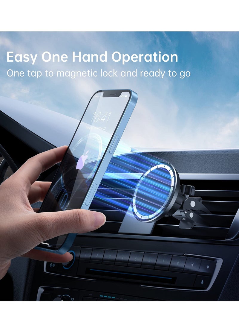 Excefore - Magnetic Car Mount Phone Holder - Mag Safe Air Vent Phone Mount for Car Compatible with iPhone 14 13 12 Pro Max Mini Plus, Mag Safe Case, 360° Adjustable Mag Safe Car Mount Phone Holder for All Phone - Image 1