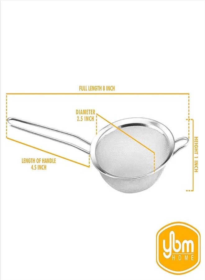 واي بي أم هوم مصفاة شبكية دقيقة من الفولاذ المقاوم للصدأ من YBM Home مع مقبض لغسل الحبوب والبقوليات والأرز والفواكه، 2.5 بوصة - Image 4